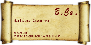 Balázs Cserne névjegykártya